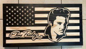 ELVIS PRESLEY FACE AND SIGNATURE (BLACK)
