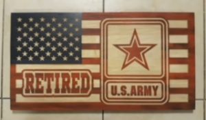 ARMY RECTANGLE RETIRED (RED/WHITE/BLUE)