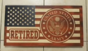 ARMY ROUND RETIRED (RED/WHITE/BLUE)
